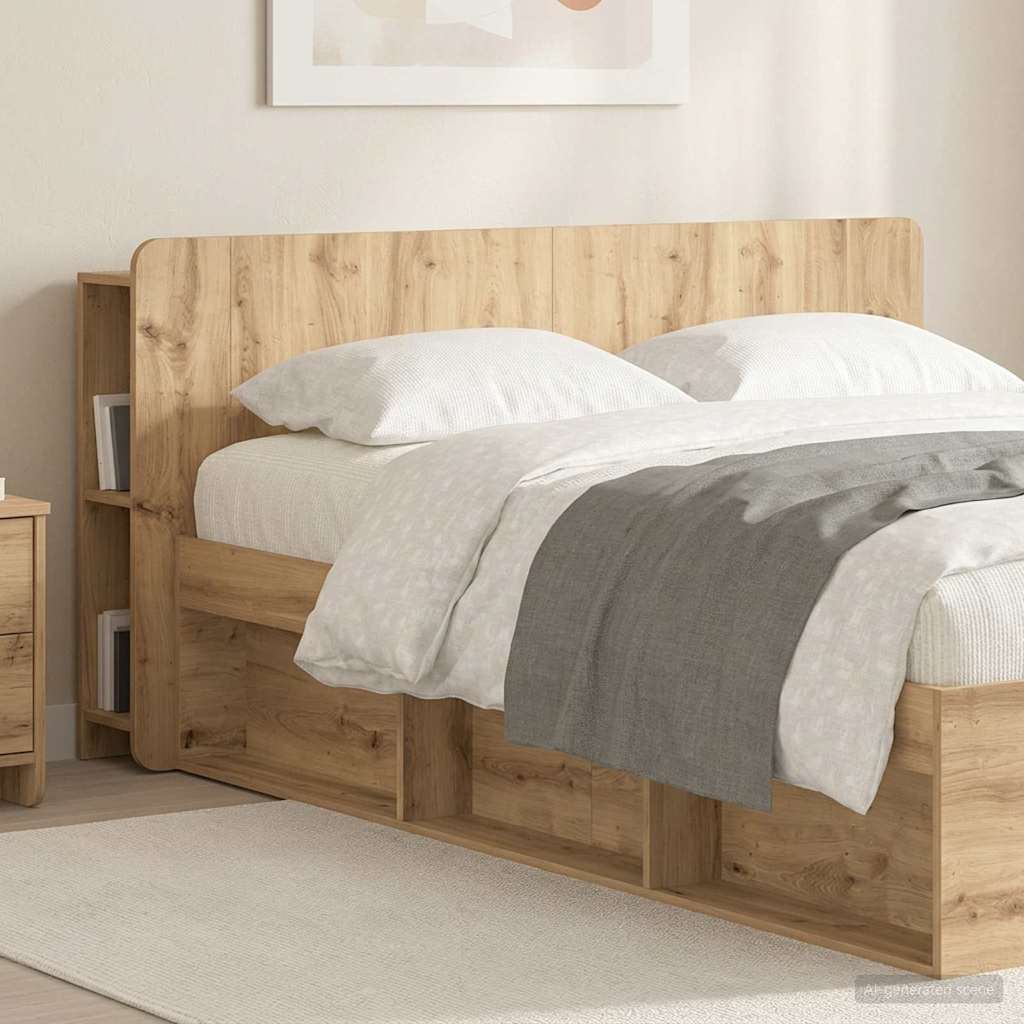 Čelo Postele Se Skříňkou Dub Artisan 160 Cm Kompozitní Dřevo