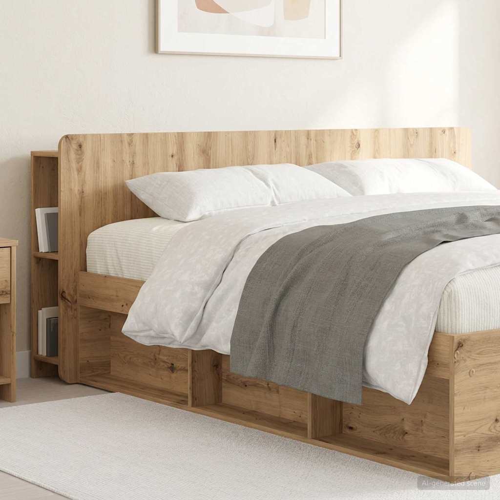 Čelo Postele Se Skříňkou Dub Artisan 180 Cm Kompozitní Dřevo