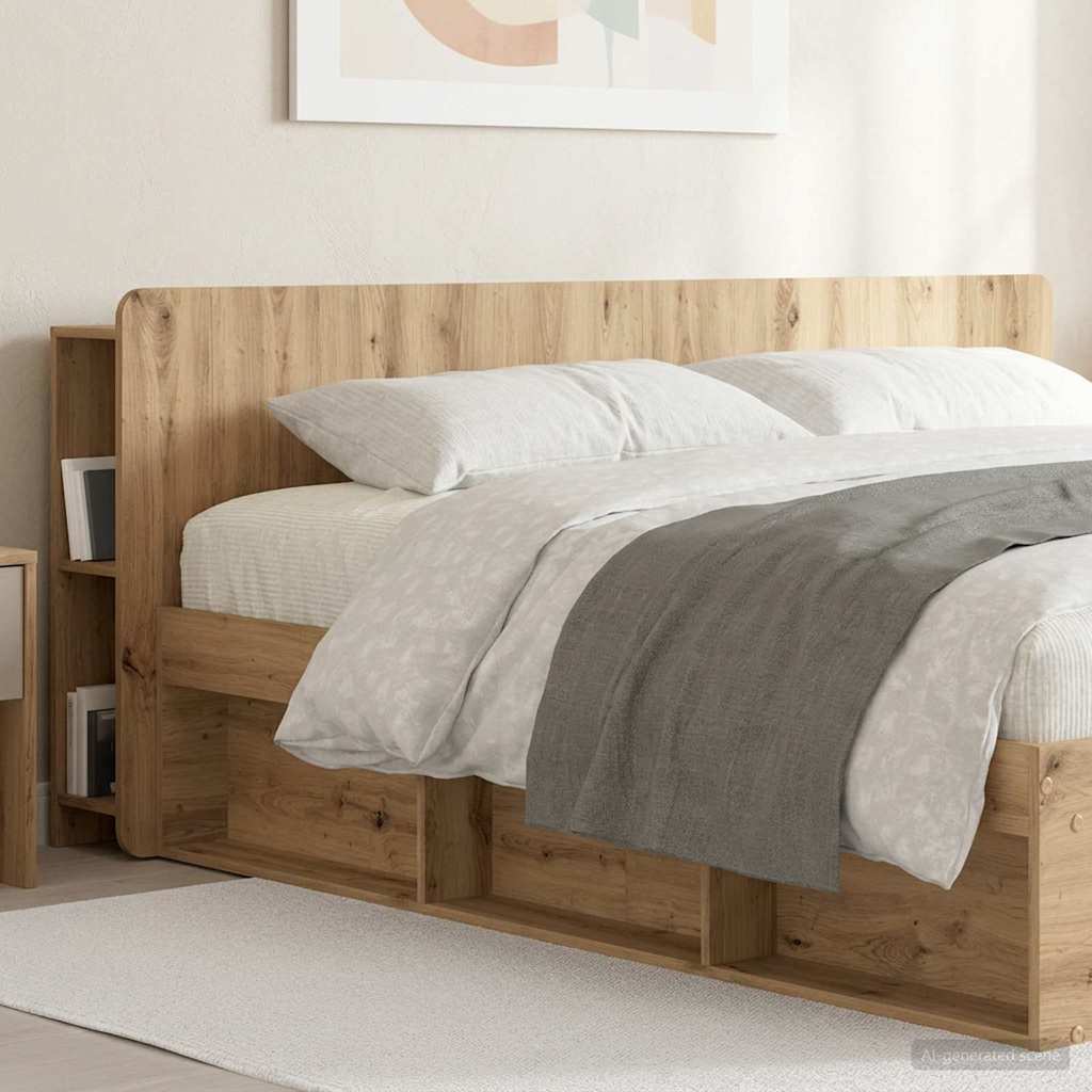Čelo Postele Se Skříňkou Dub Artisan 200 Cm Kompozitní Dřevo