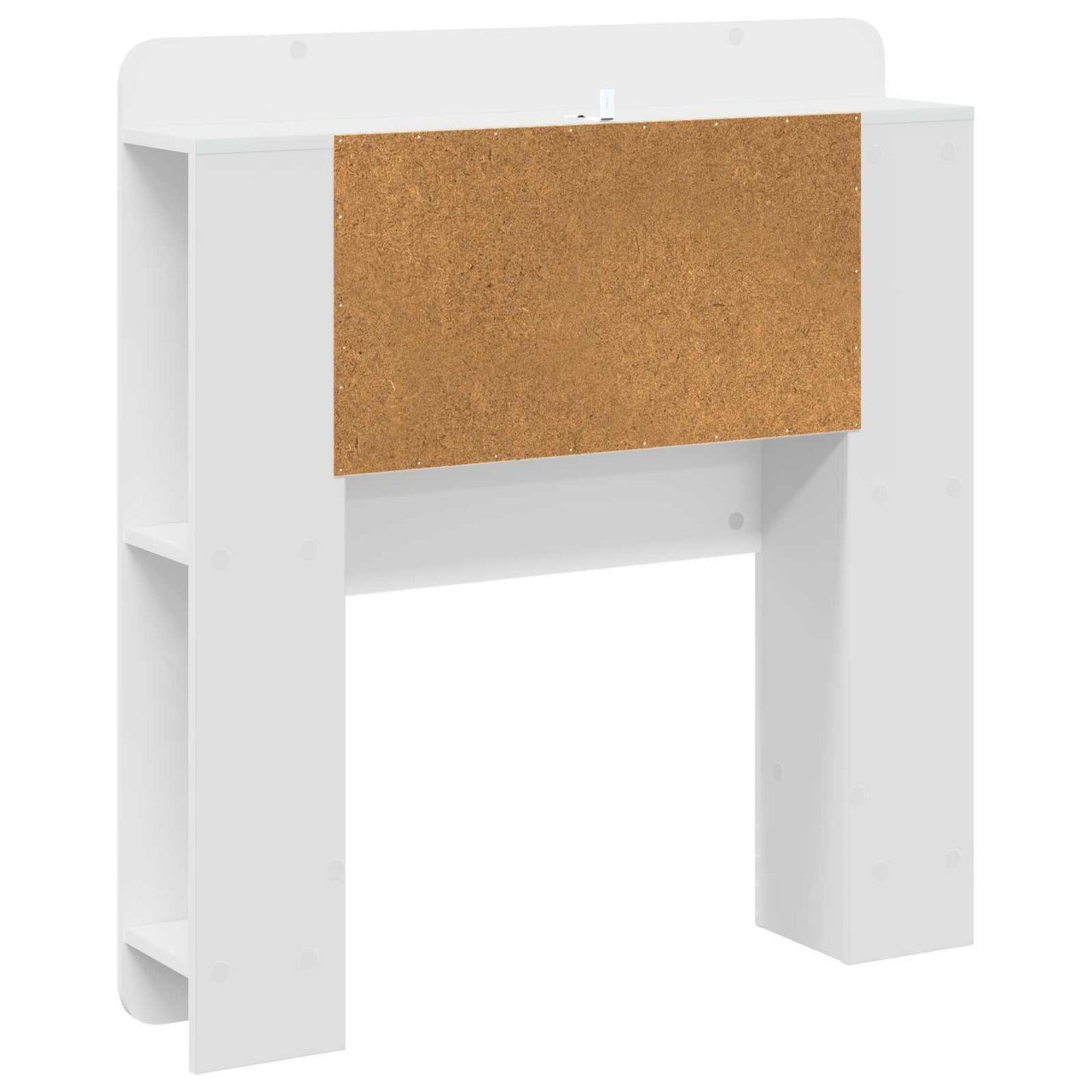 Čelo Postele Se Skříňkou Bílá S Vysokým Leskem Dřevěný Materiál