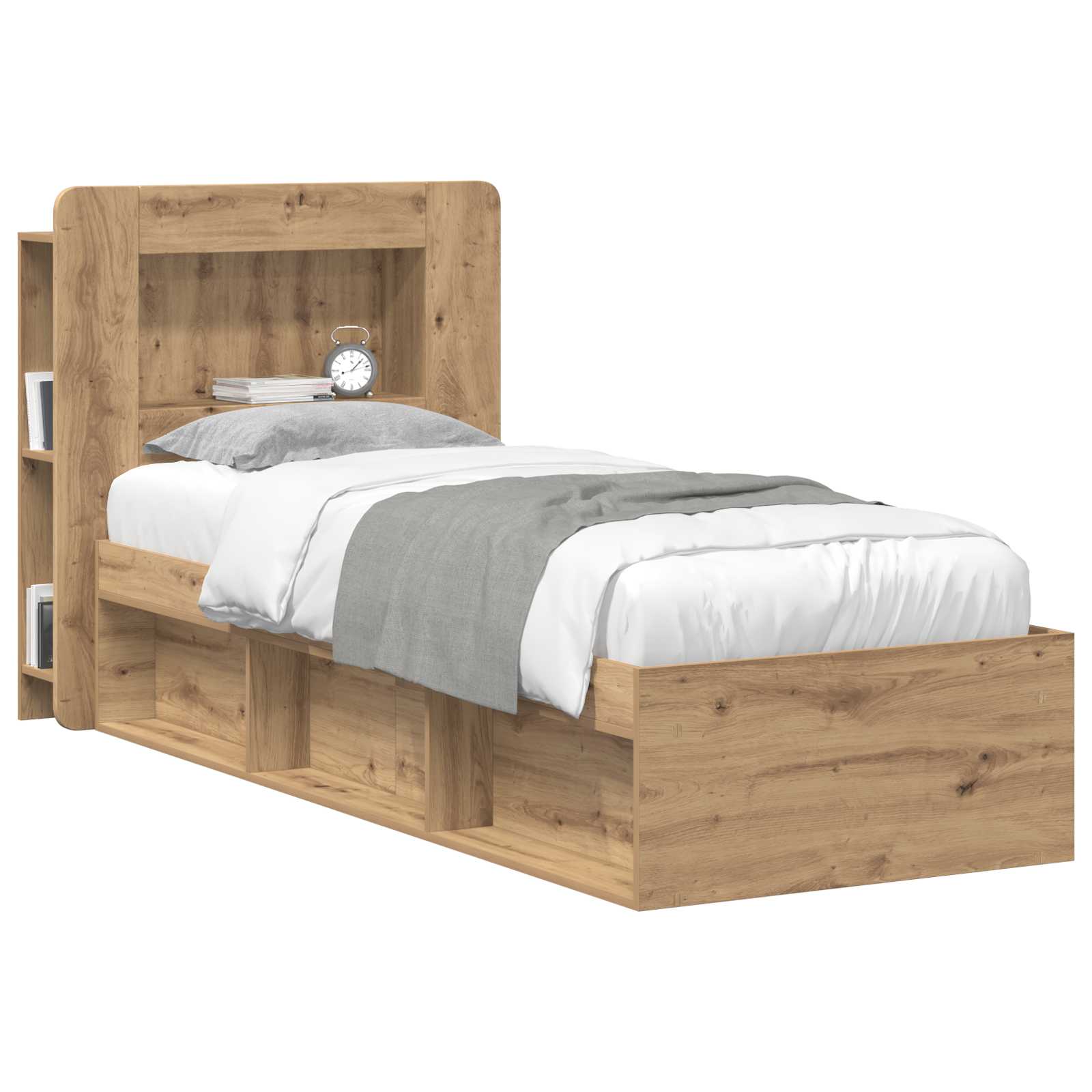 Čelo Postele Se Skříňkou Dub Artisan 80 Cm Dřevěný Materiál