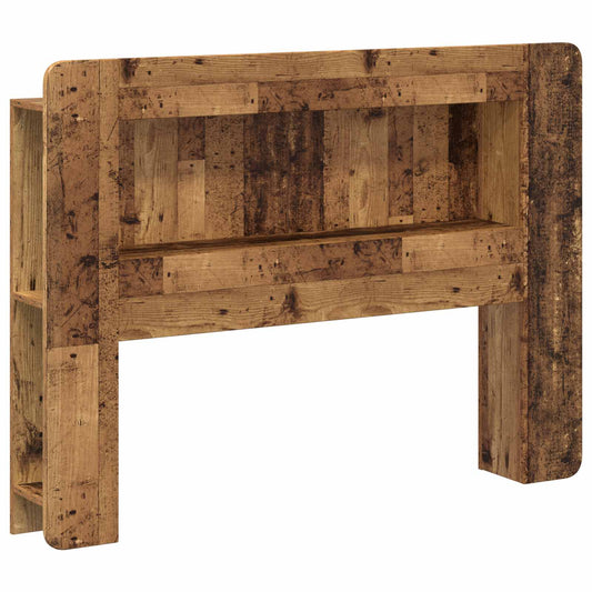 Čelo Postele Se Skříňkou Staré Dřevo Dřevěný Materiál
