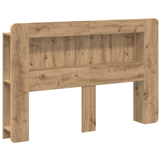 Čelo Postele Se Skříňkou Dub Artisan 160 Cm Dřevěný Materiál