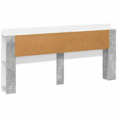 Čelo Postele Se Skříňkou Betonově Šedá Dřevěný Materiál