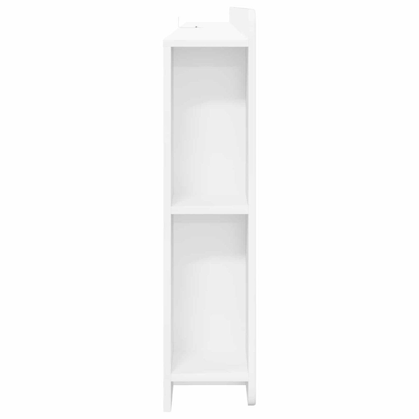 Čelo Postele Se Skříňkou Bílá S Vysokým Leskem Dřevěný Materiál
