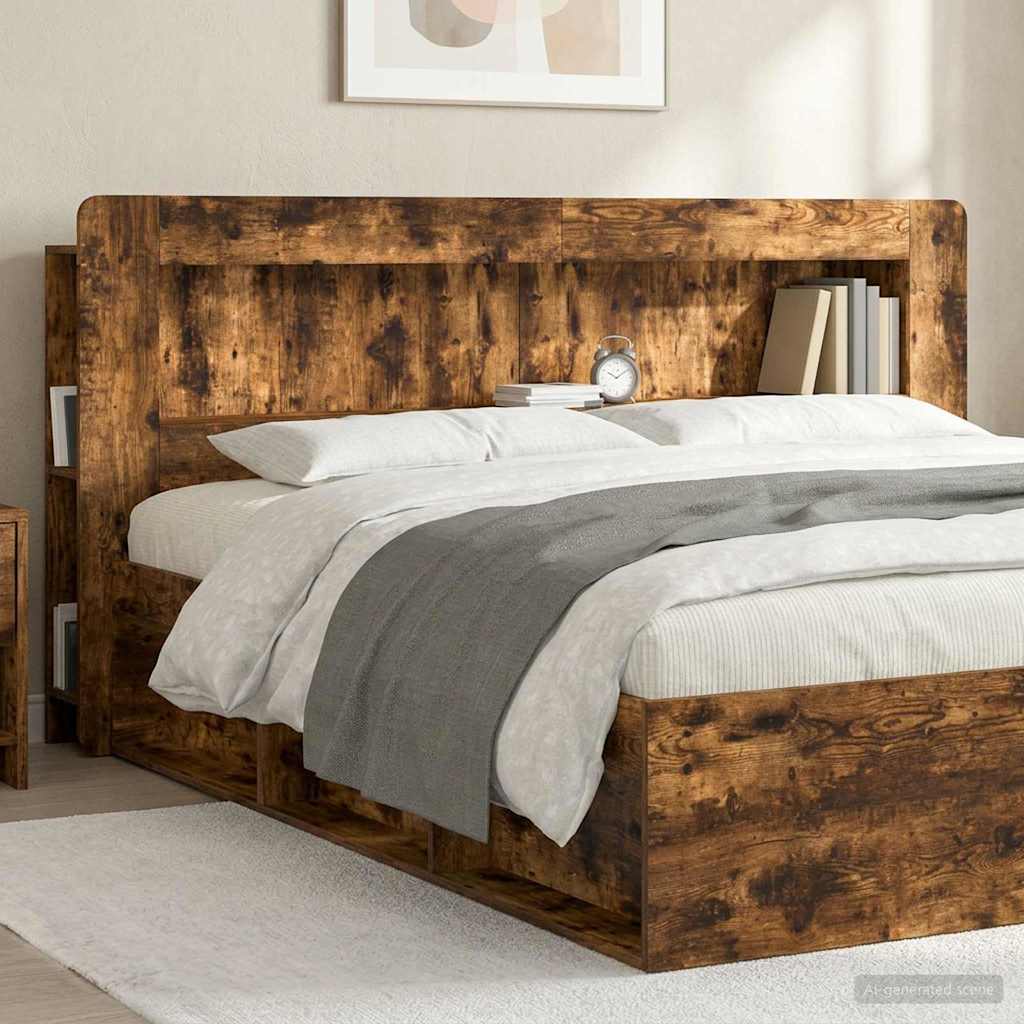 Čelo Postele Se Skříňkou Uzený Dub 215 X 18,5 X 100 Cm