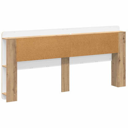 Čelo Postele Se Skříňkou Dub Artisan 200 Cm Dřevěný Materiál