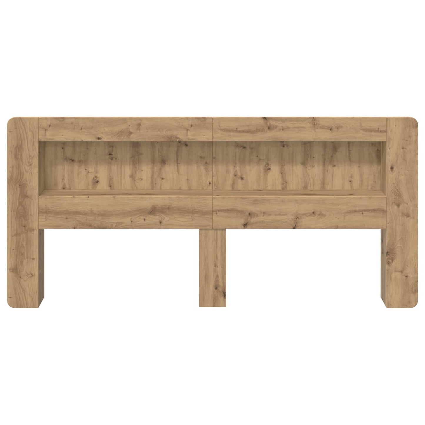 Čelo Postele Se Skříňkou Dub Artisan 200 Cm Dřevěný Materiál