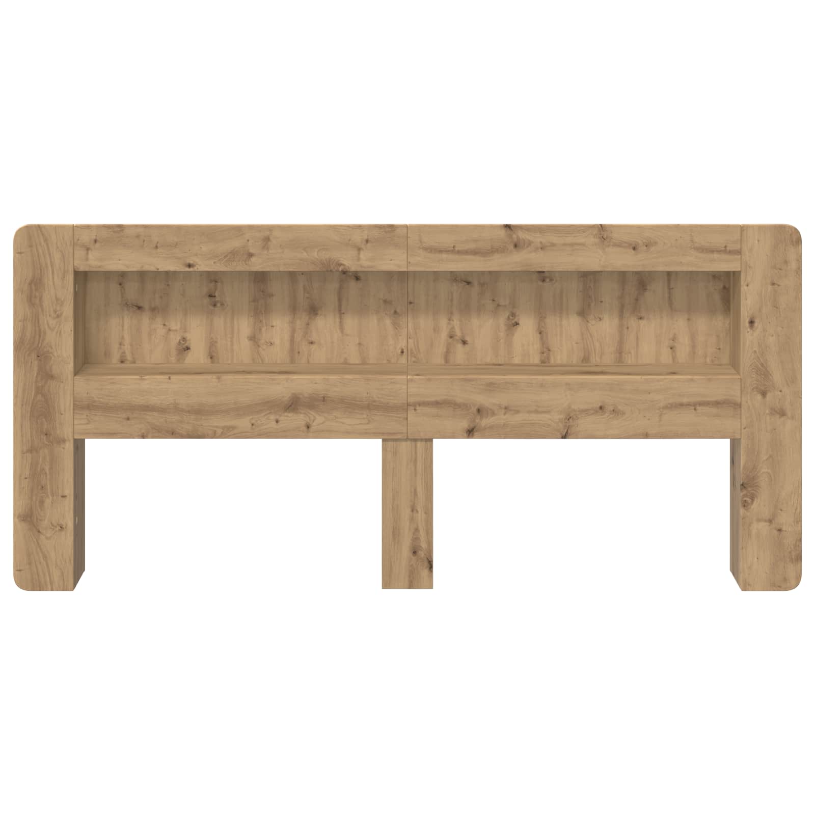 Čelo Postele Se Skříňkou Dub Artisan 200 Cm Dřevěný Materiál
