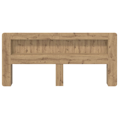 Čelo Postele Se Skříňkou Dub Artisan 200 Cm Dřevěný Materiál