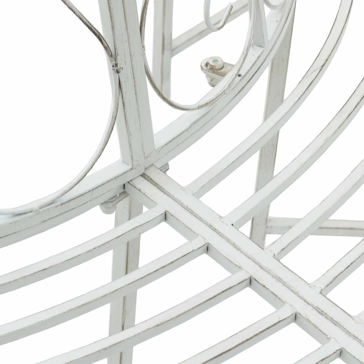 Stromová Lavička 8-Počet Míst Ø 160 X 89 Cm Ocel Antická Bílá