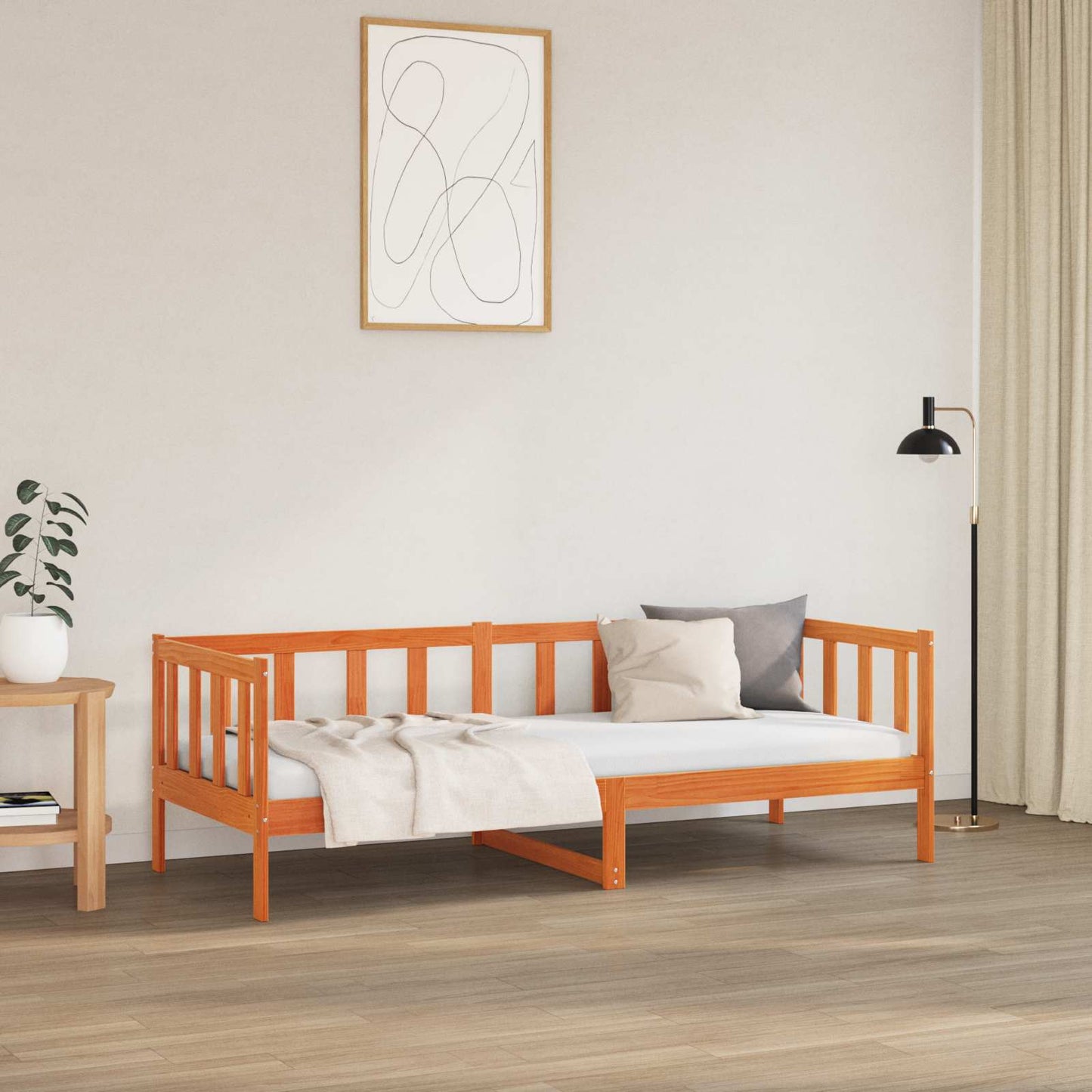Rám Postele Voskově Hnědá 80 X 200 Cm Masivní Borové Dřevo