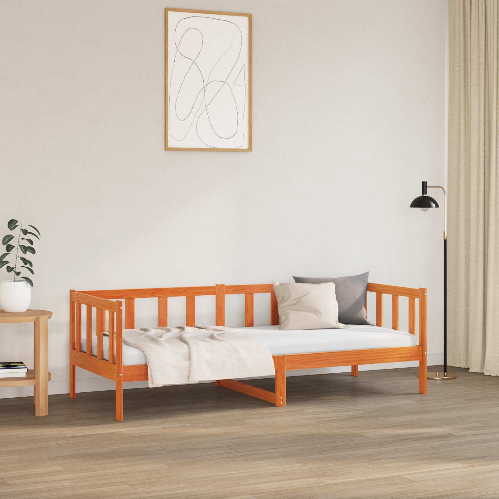 Rám Postele Voskově Hnědá 80 X 200 Cm Masivní Borové Dřevo
