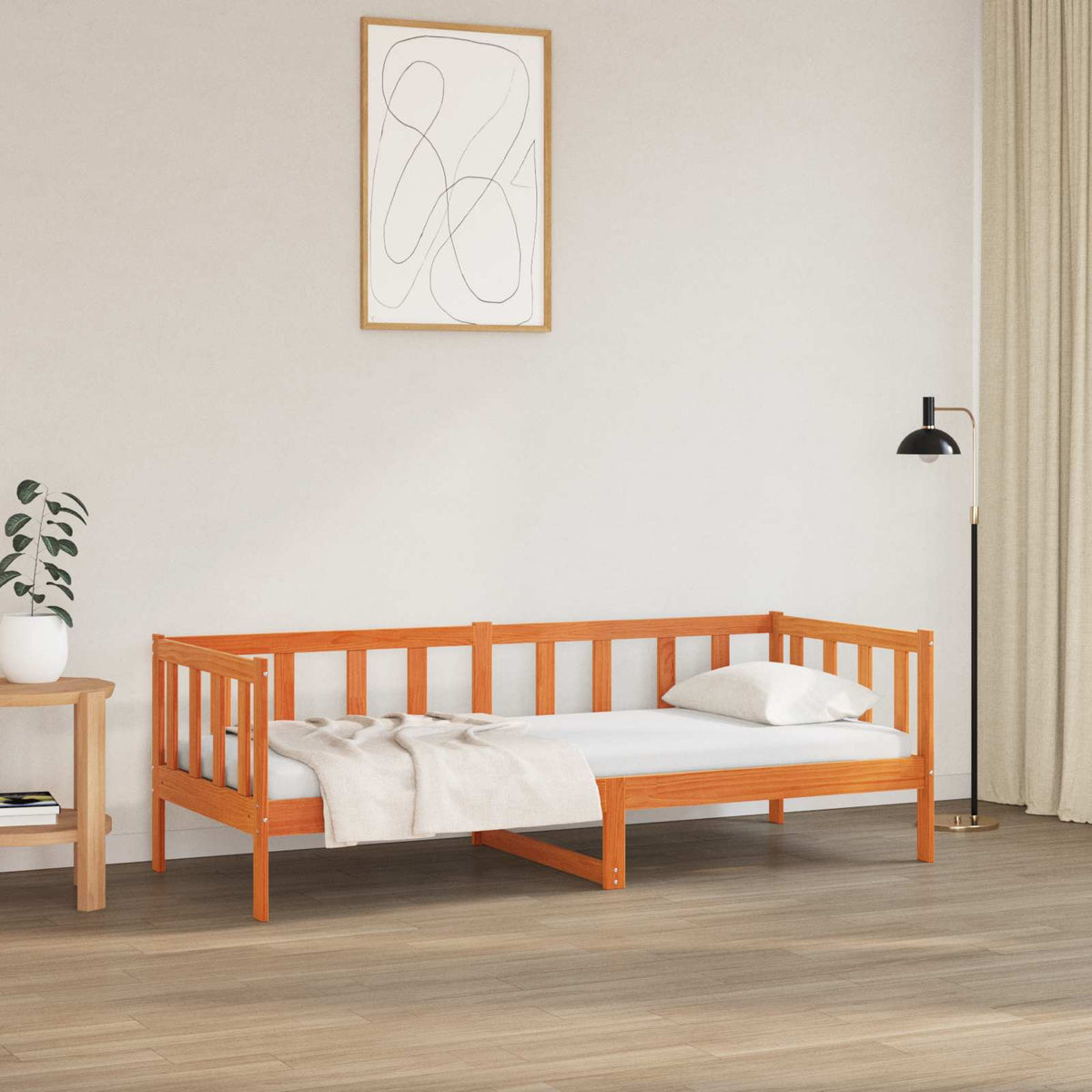 Rám Postele Voskově Hnědá 90 X 190 Cm Masivní Borové Dřevo