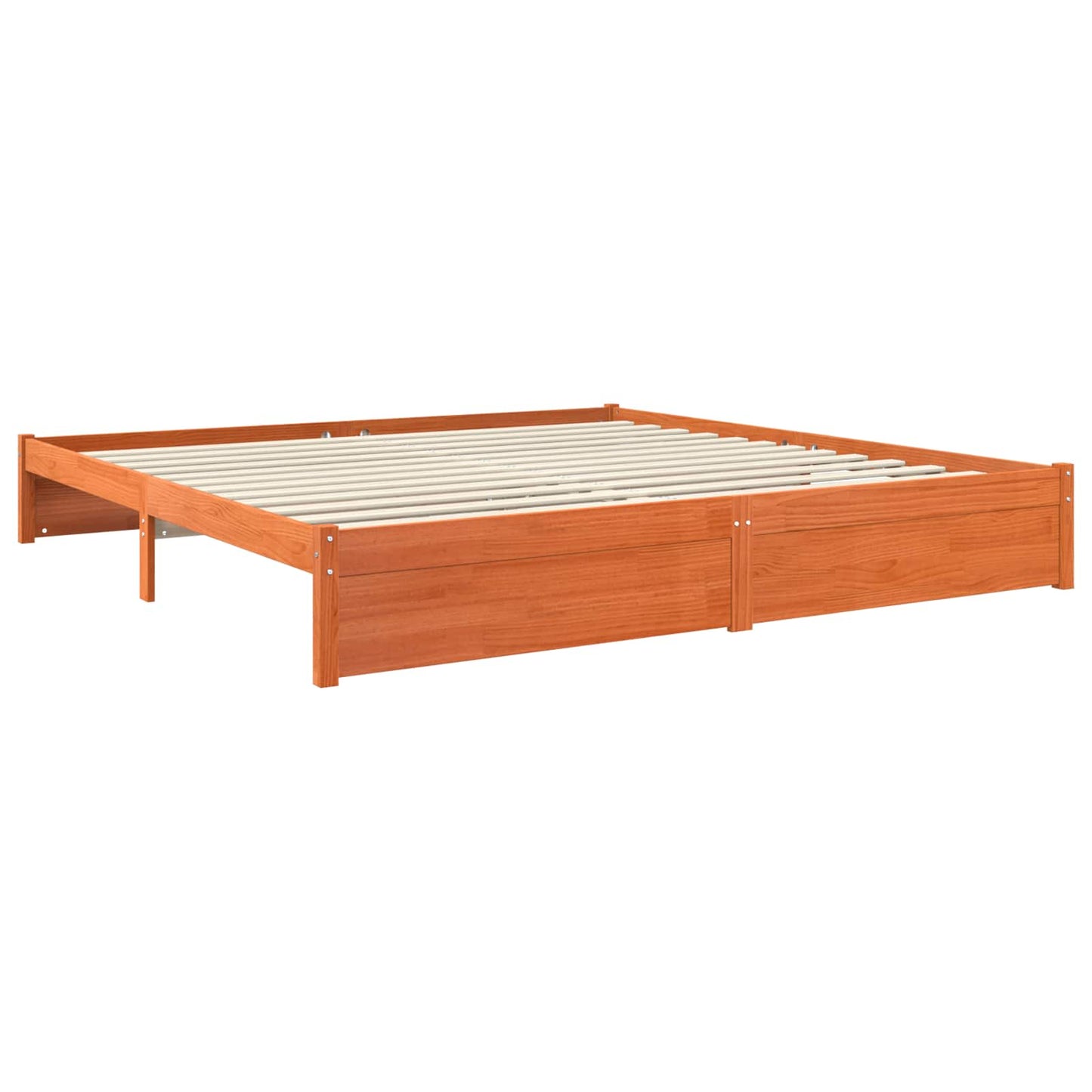 Rám Postele Voskově Hnědá 200 X 200 Cm Masivní Borovicové Dřevo