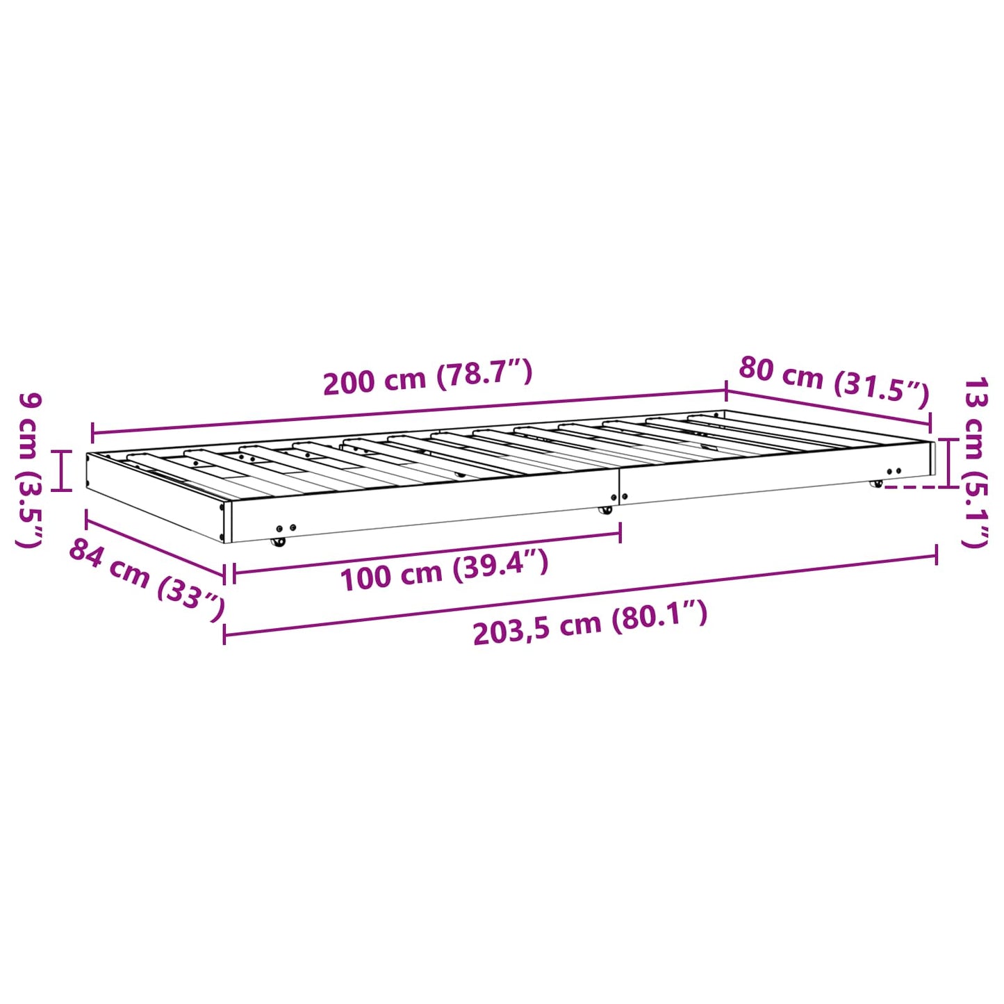 Rám Postele Voskově Hnědá 80 X 200 Cm Masivní Borové Dřevo