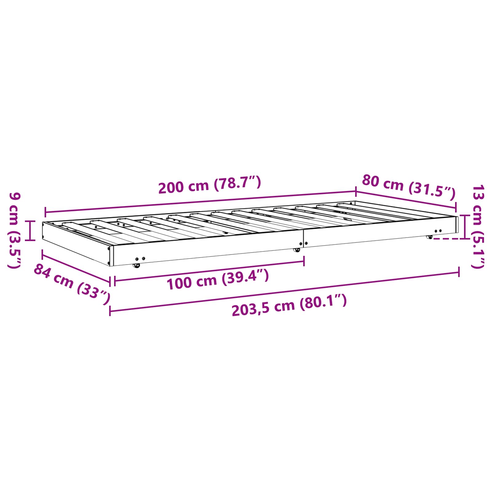 Rám Postele Voskově Hnědá 80 X 200 Cm Masivní Borové Dřevo
