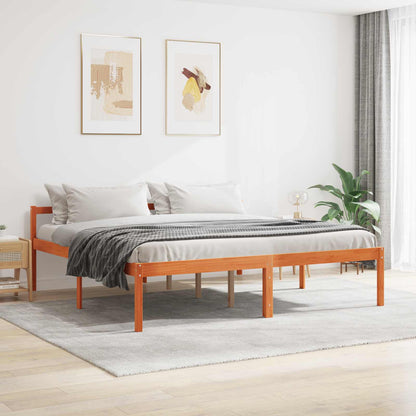 Rám Postele Voskově Hnědá 200 X 200 Cm Masivní Borové Dřevo