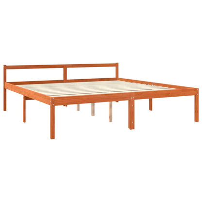 Rám Postele Voskově Hnědá 200 X 200 Cm Masivní Borové Dřevo