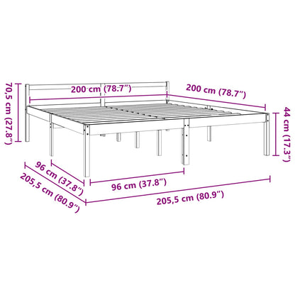 Rám Postele Voskově Hnědá 200 X 200 Cm Masivní Borové Dřevo