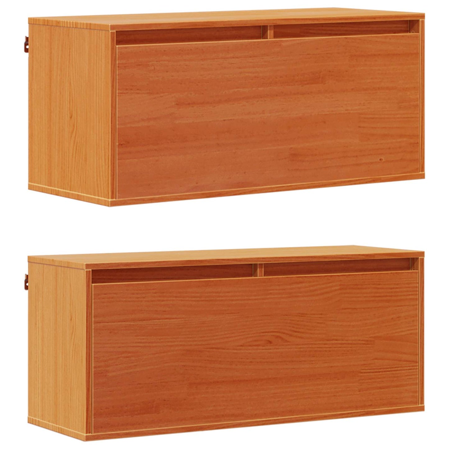 Nástěnná Skříňka S Policí 2 Pcs Voskově Hnědá 80 X 30 X 35 Cm