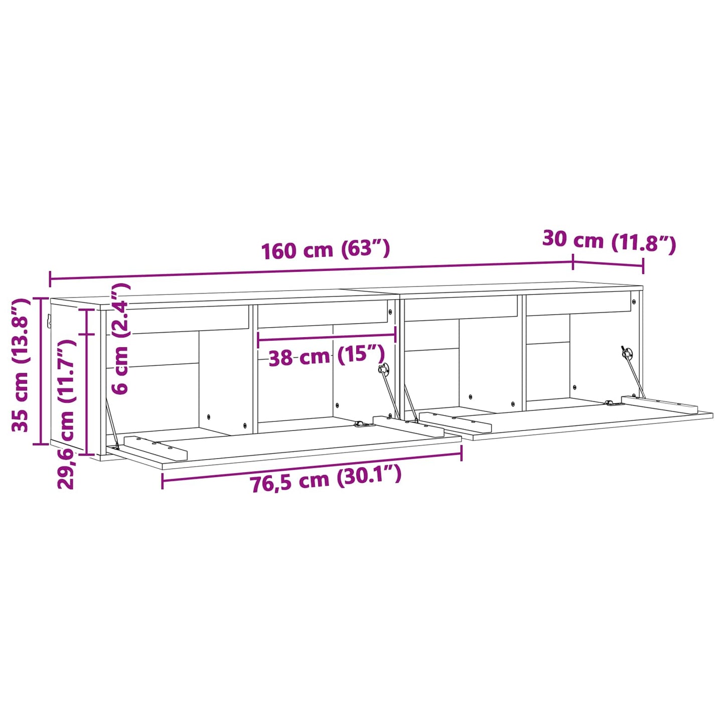 Nástěnná Skříňka S Policí 2 Pcs Voskově Hnědá 80 X 30 X 35 Cm