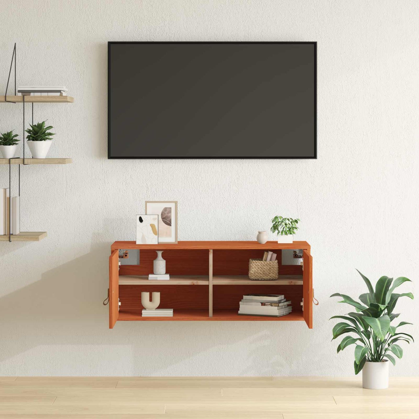 Nástěnná Skříňka S Policí Voskově Hnědá 80 X 30 X 30 Cm