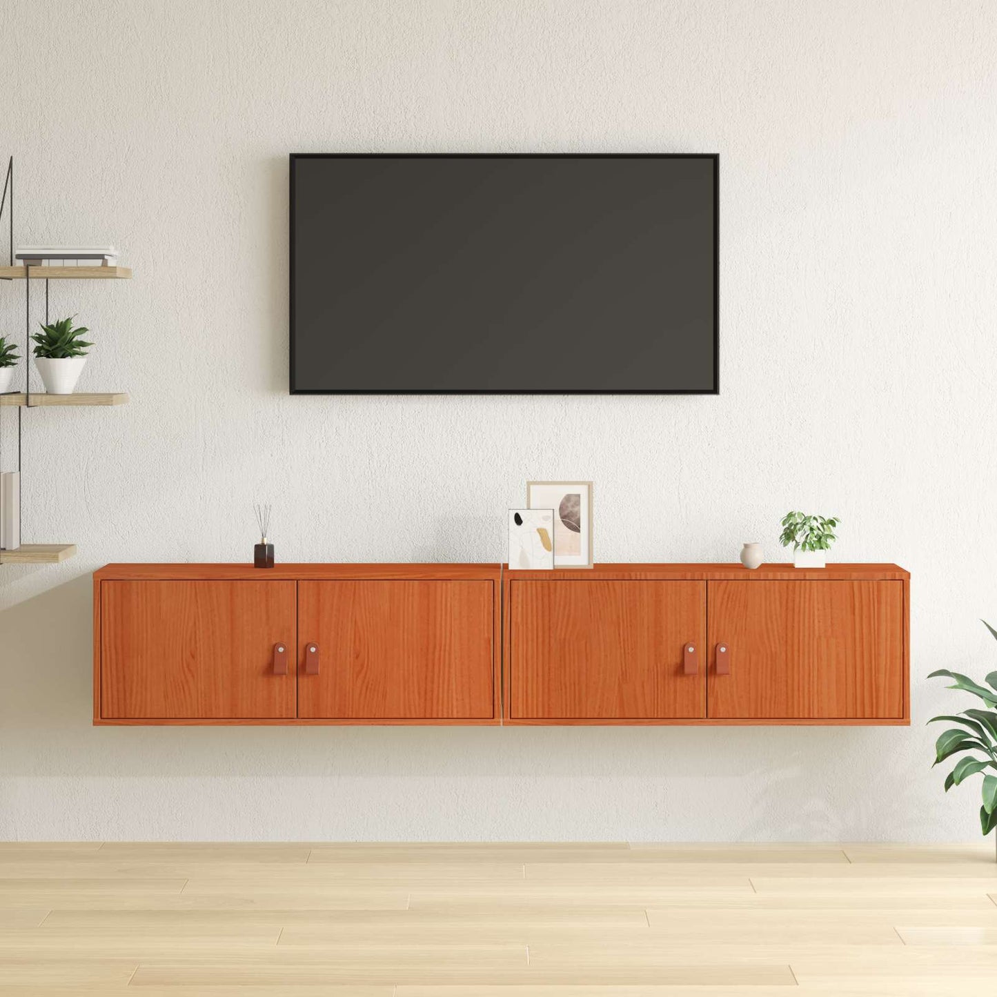 Nástěnná Skříňka S Policí 2 Pcs Voskově Hnědá 80 X 30 X 30 Cm
