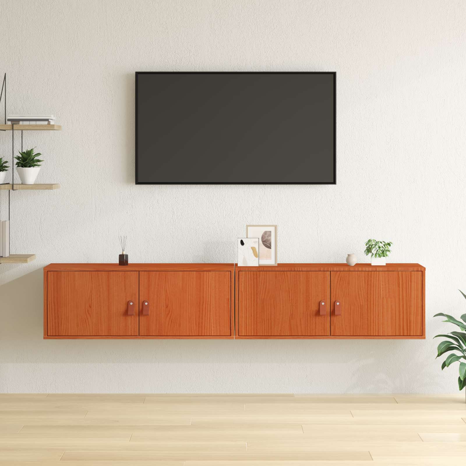 Nástěnná Skříňka S Policí 2 Pcs Voskově Hnědá 80 X 30 X 30 Cm