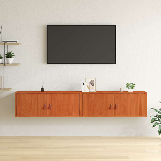 Nástěnná Skříňka S Policí 2 Pcs Voskově Hnědá 80 X 30 X 30 Cm