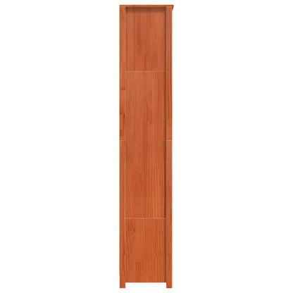 Knihovna Voskově Hnědá 80 X 35 X 183 Cm Masivní Borové Dřevo