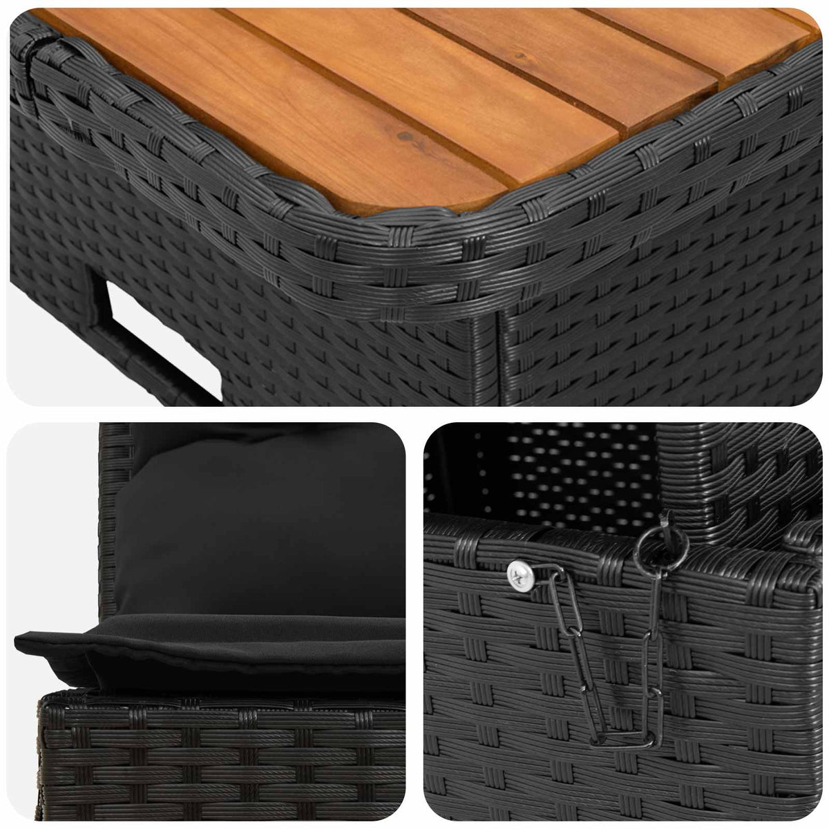 2 Kus Zahradní Střední Pohovka S Výsuvným Stolem Polyratan