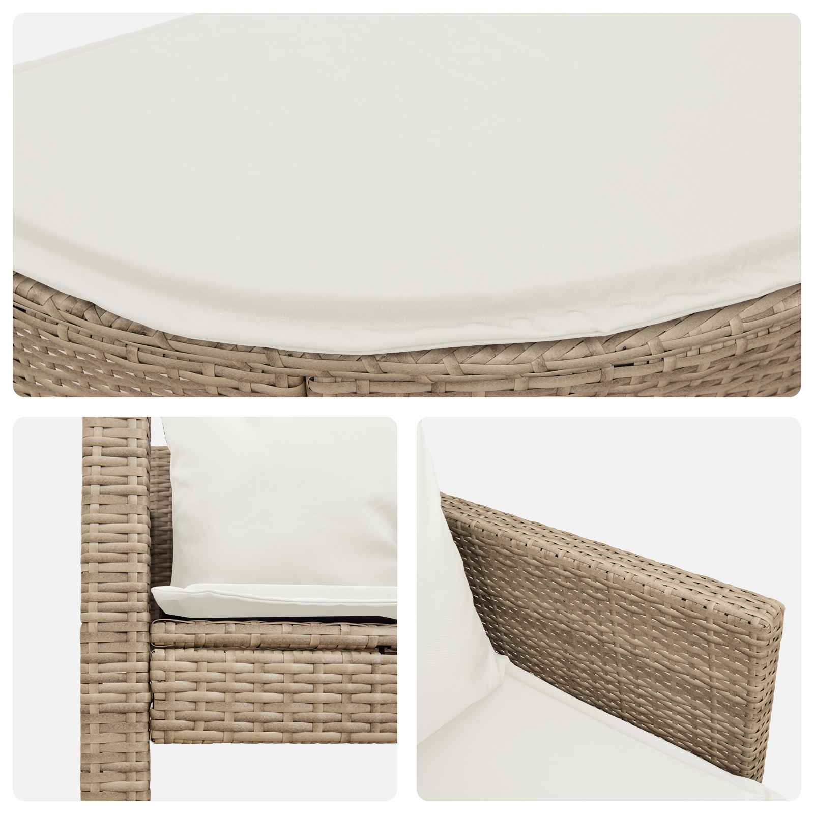 Zahradní Sofa 8 Ks Polyratan Beige A Krémová Bílá