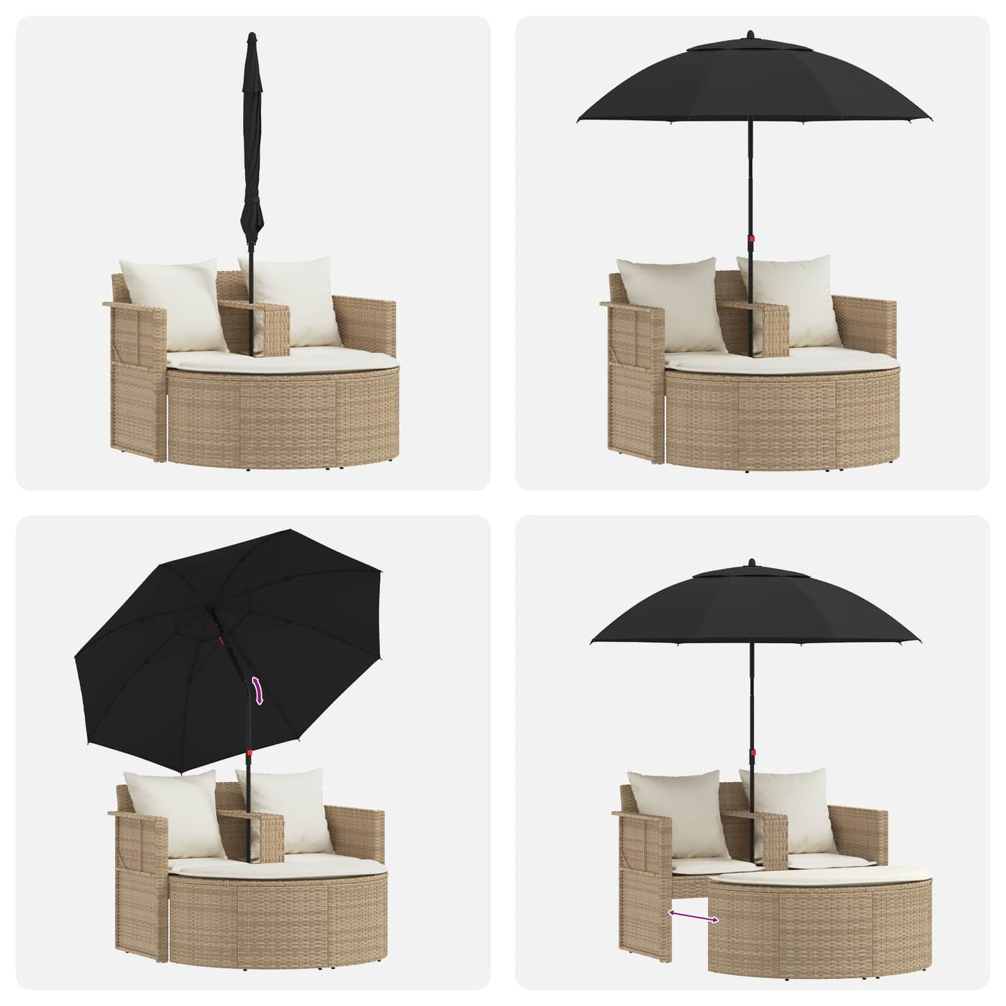 Zahradní Sofa 8 Ks Polyratan Beige A Krémová Bílá