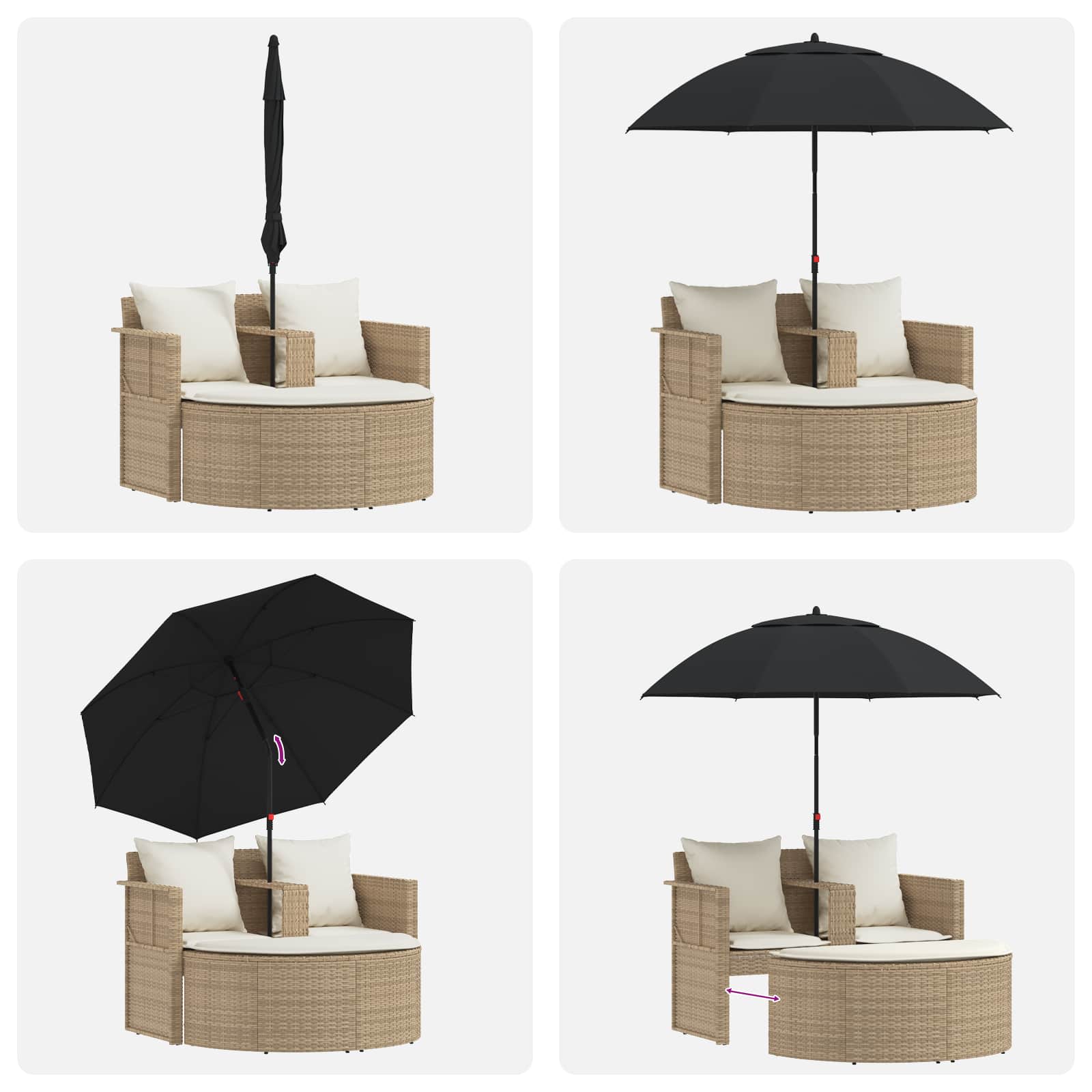 Zahradní Sofa 8 Ks Polyratan Beige A Krémová Bílá