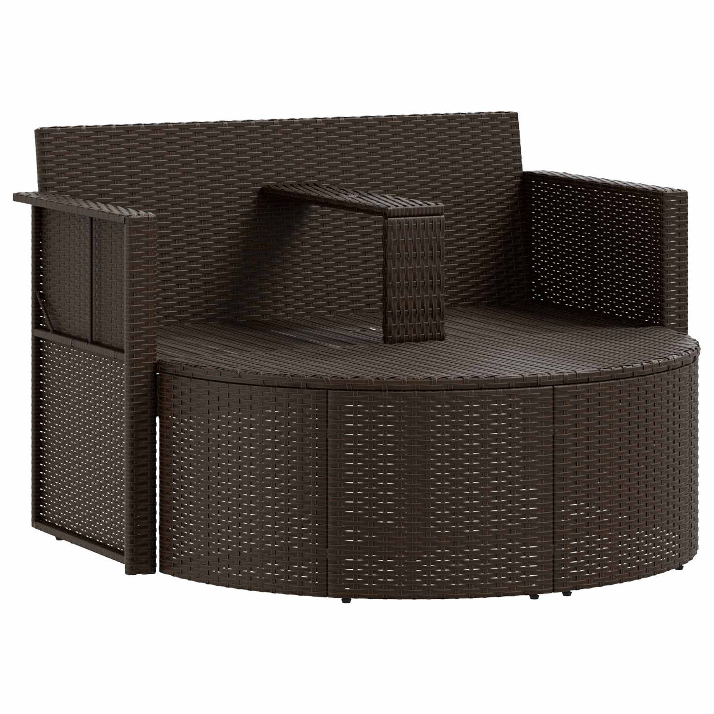 Zahradní Sofa Hnědá A Červená 168 X 168 X 180 Cm Polyratan