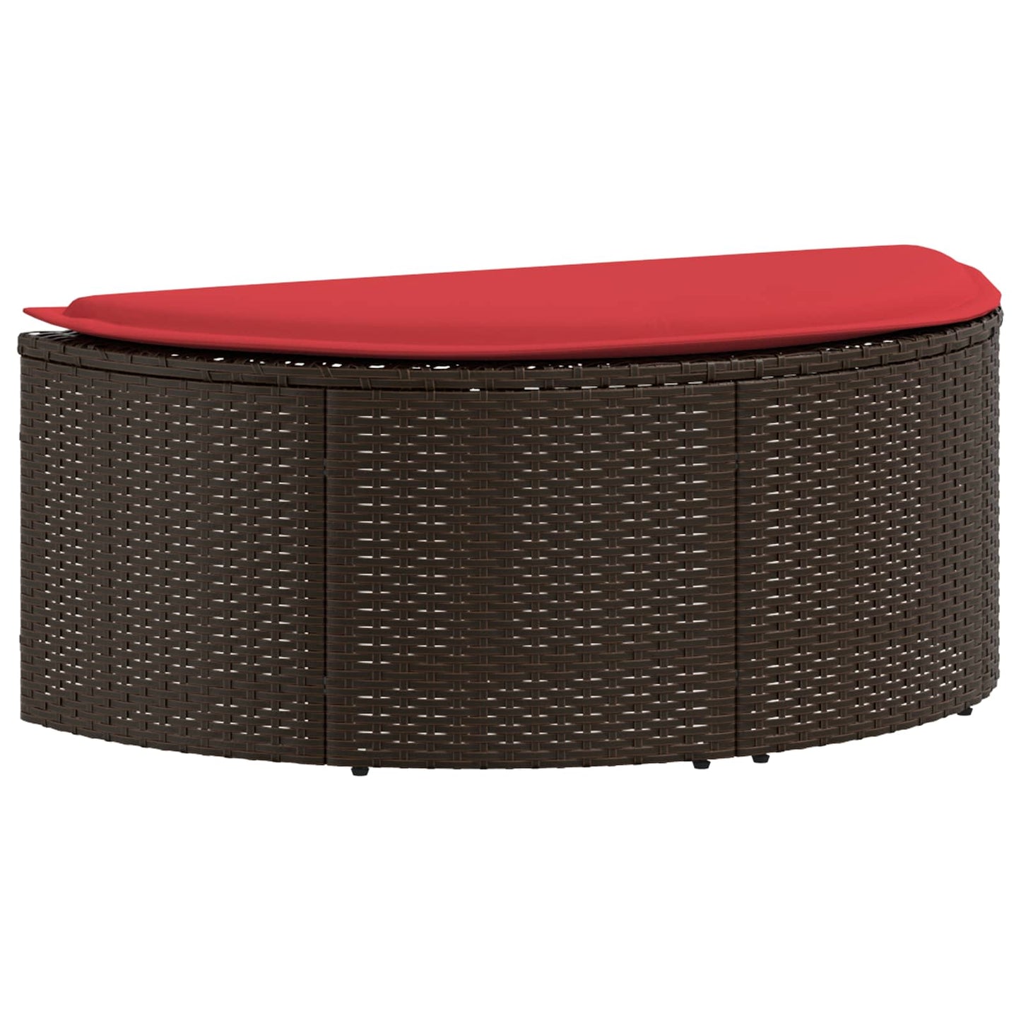 Zahradní Sofa Hnědá A Červená 168 X 168 X 180 Cm Polyratan