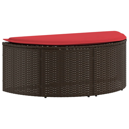 Zahradní Sofa Hnědá A Červená 168 X 168 X 180 Cm Polyratan