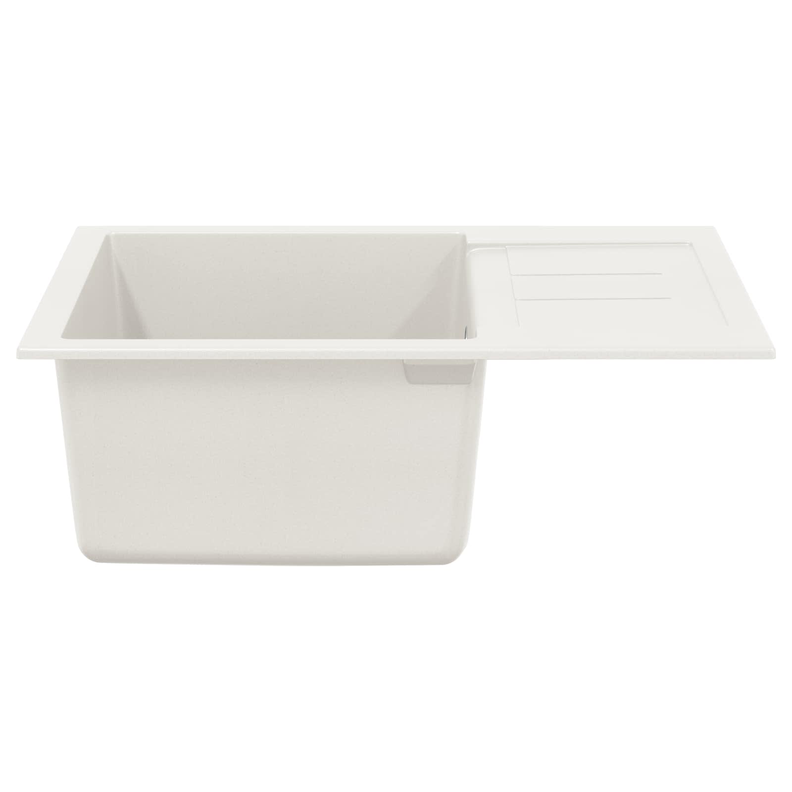 Dřez Bílá 620 X 500 Mm 80% Křemenné A 20% Pryskyřice