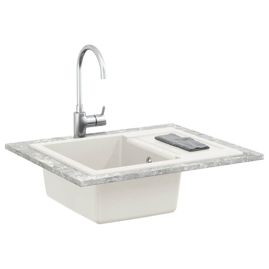 Dřez Bílá 620 X 500 Mm 80% Křemenné A 20% Pryskyřice
