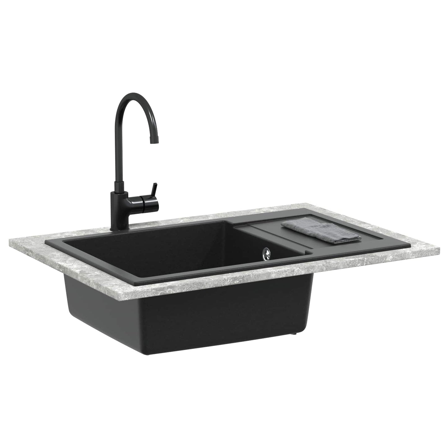 Dřez Černá 780 X 500 Mm 80% Křemenné A 20% Pryskyřice