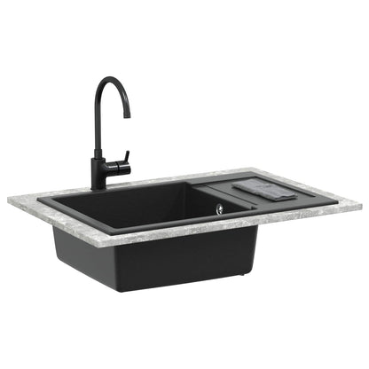 Dřez Černá 780 X 500 Mm 80% Křemenné A 20% Pryskyřice