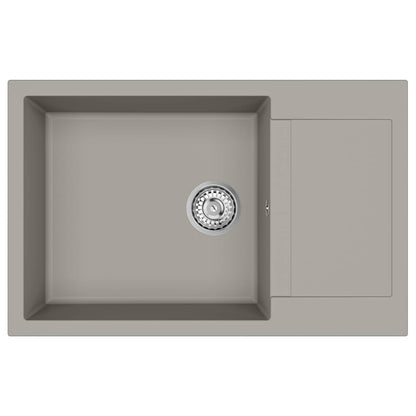 Dřez Šedá 780 X 500 Mm 80% Křemenné A 20% Pryskyřice