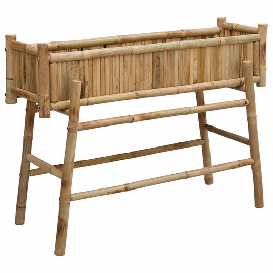 Zahradní Květináč S Držákem Přírodní 100 X 38 X 74 Cm Bambus