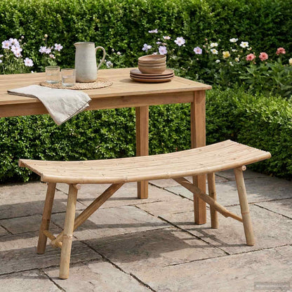 Zahradní Lavice 110 X 45 X 50 Cm Bambus Přírodní Obdélníkový