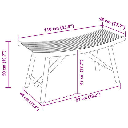 Zahradní Lavice 110 X 45 X 50 Cm Bambus Přírodní Obdélníkový