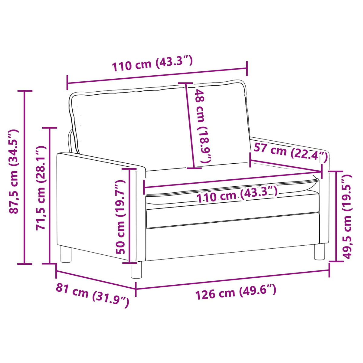 Set Pohovek 2 Ks Textil