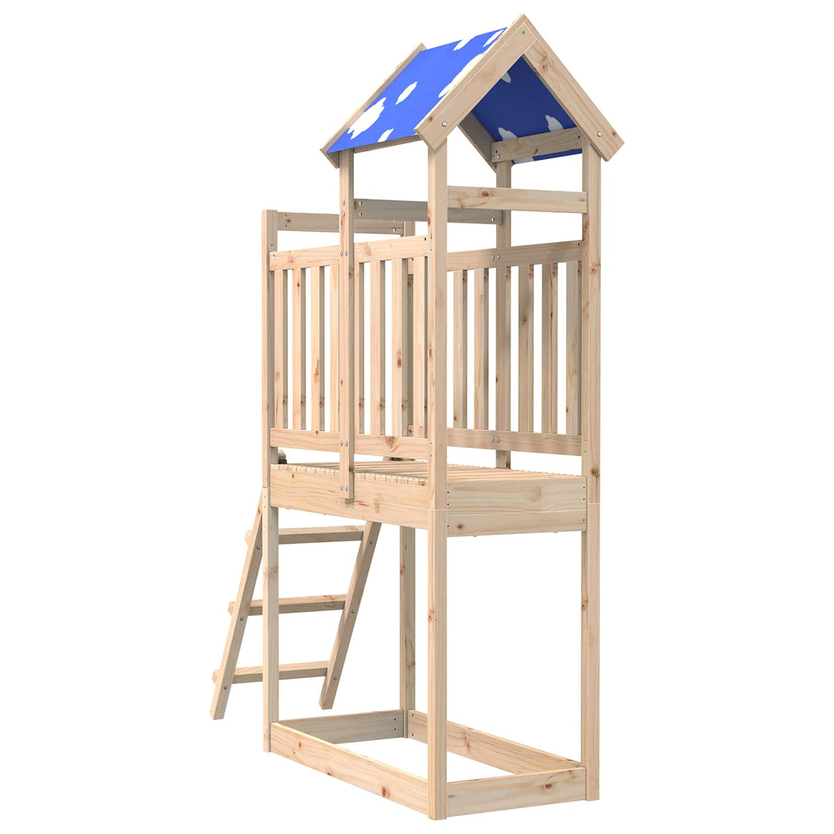 Herní Věž Hnědá 52,5 X 110,5 X 215 Cm Masivní Borové Dřevo