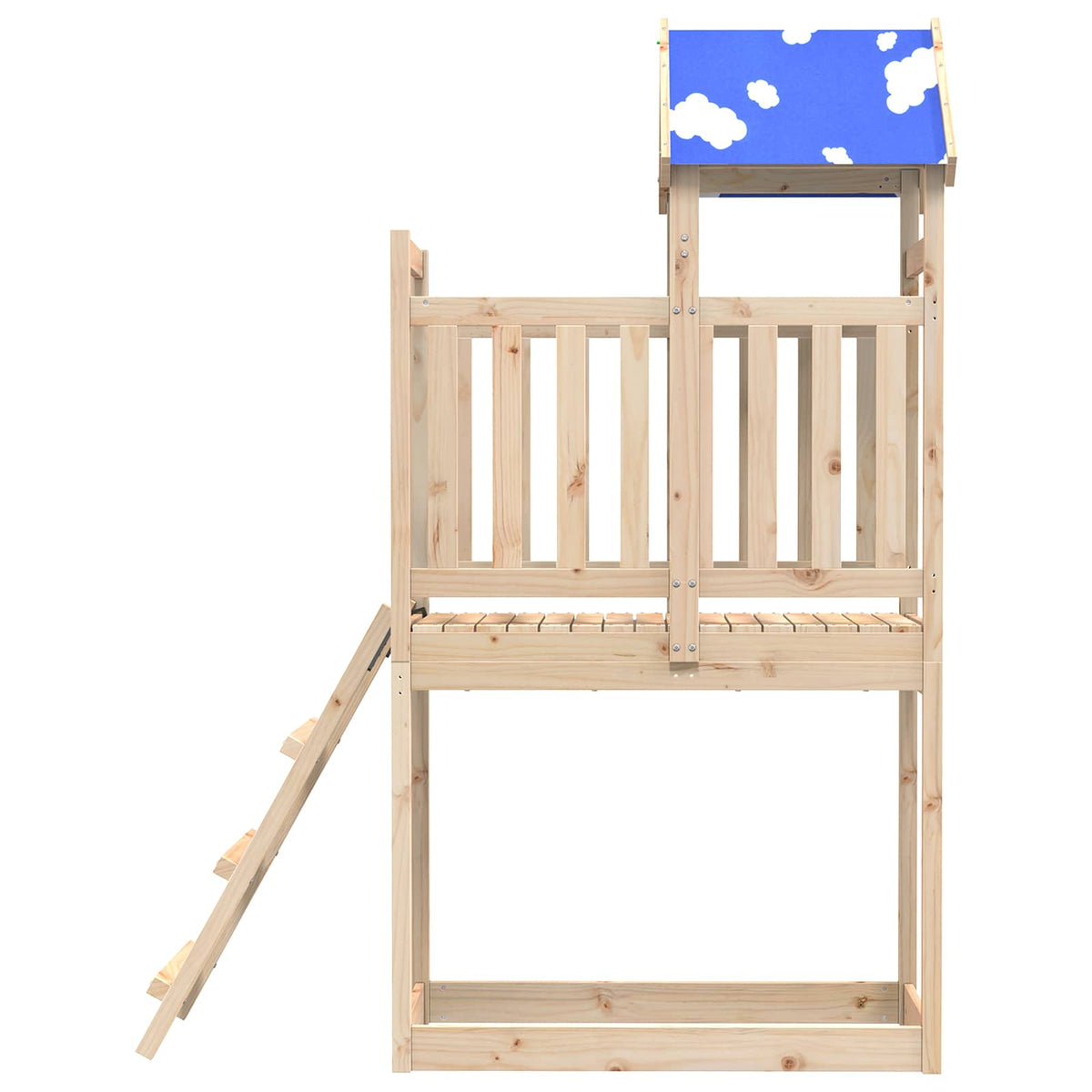 Herní Věž Hnědá 52,5 X 110,5 X 215 Cm Masivní Borové Dřevo