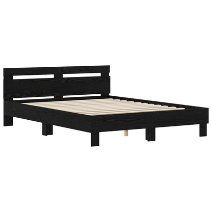 Rám Postele Černý Dub 160 X 200 Cm Kompozitní Dřevo